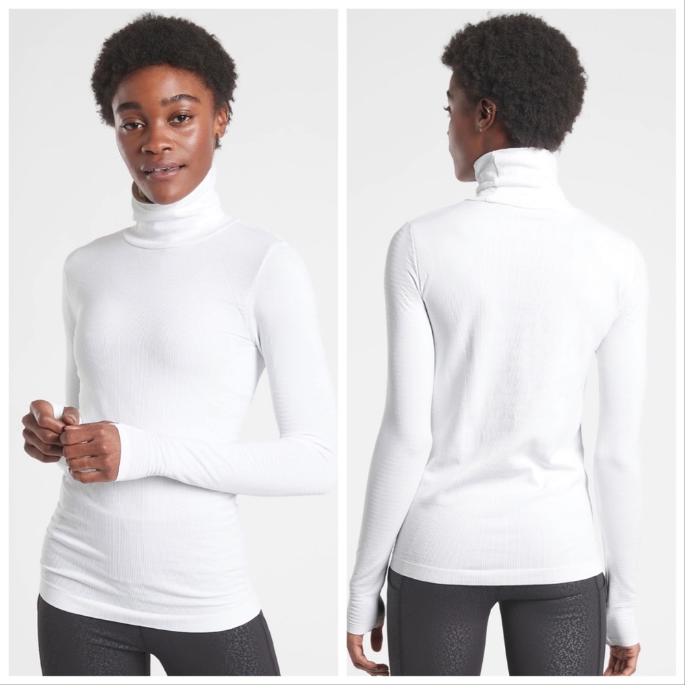 Athleta Blizzard Ribbed Turtleneck White New Size 1X